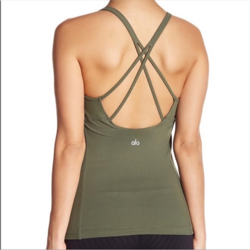 ALO Yoga Olive Green Tank Top